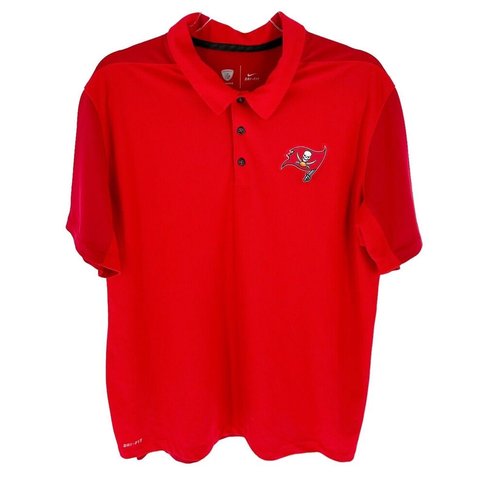 Nike Golf Tampa Bay Buccaneers Shirt Mens XL Red Polo Short Sleeve NFL Dri-Fit